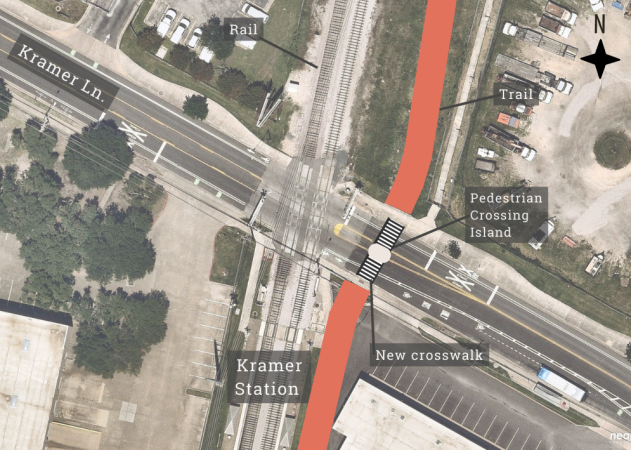 Proposed crossing design at Kramer Lane